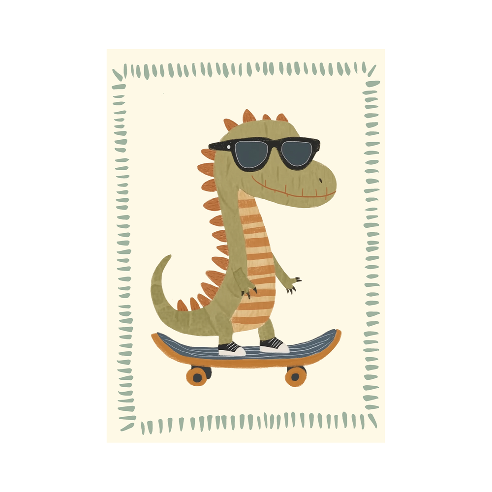 Cool Dinosaur on Skateboard