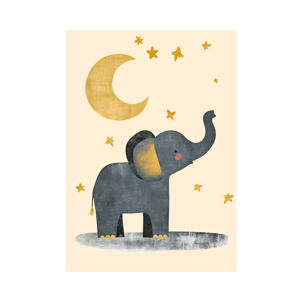 Dreamy Elephant Moon & Stars