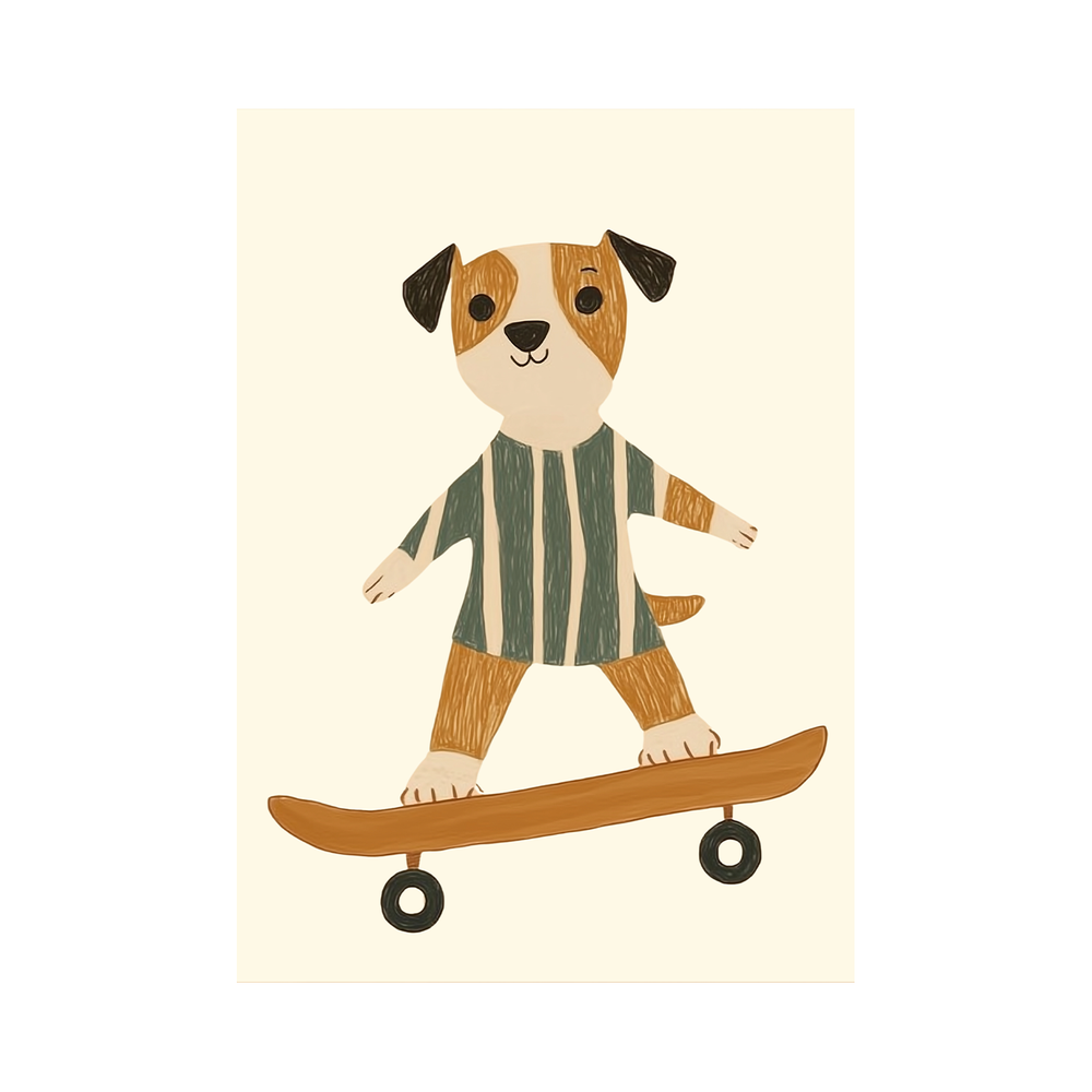 Cute Skating Dog