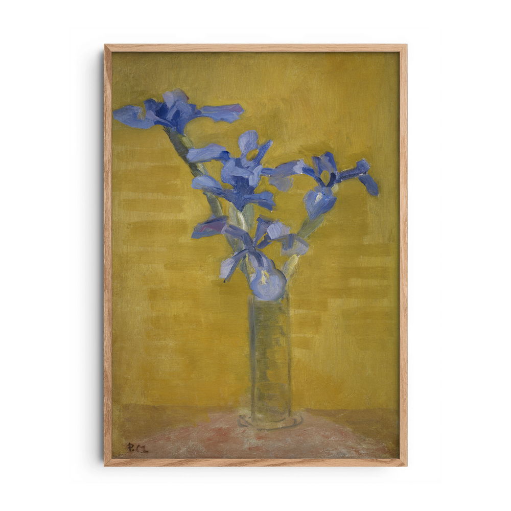 Blue Irises in a Vase