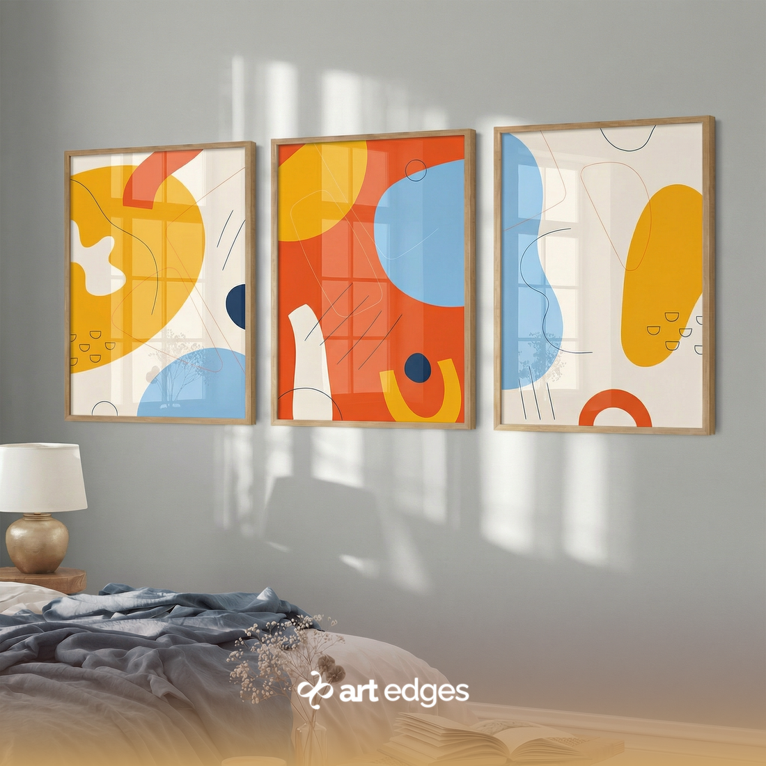 Modern Primary Colors & Fluid Forms — Premium Framed Wall Art by Art Edges