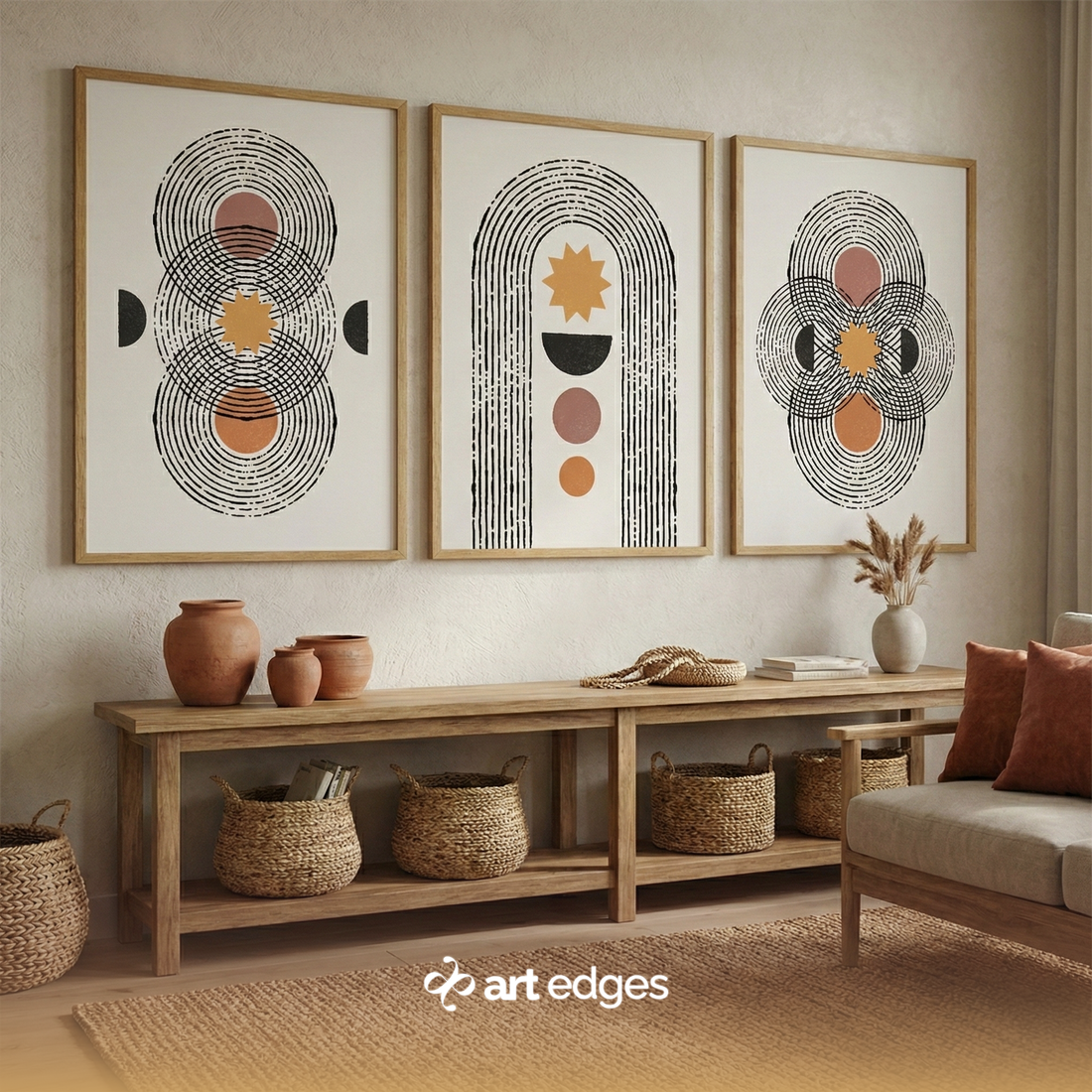 Celestial Earth Trio — Premium Framed Wall Art by Art Edges