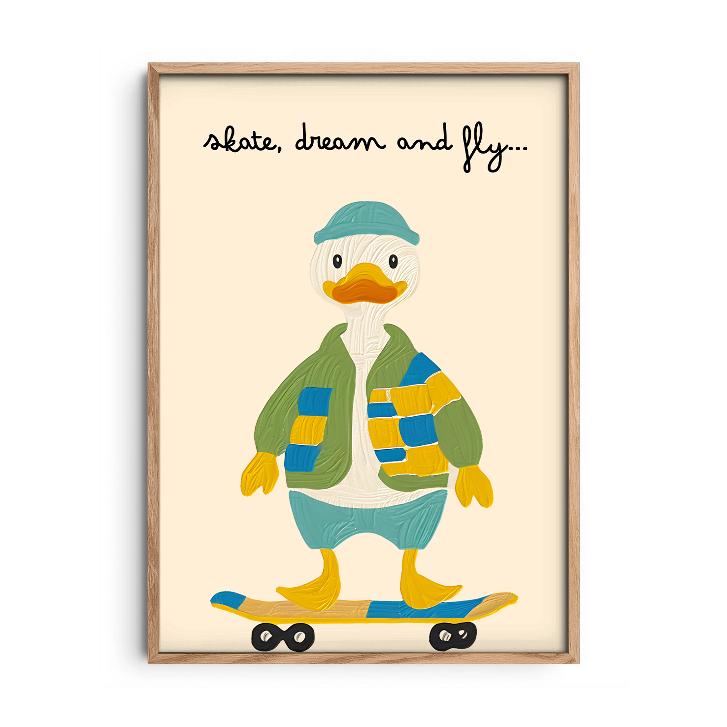 Skater Duck — Premium Framed Wall Art by Art Edges