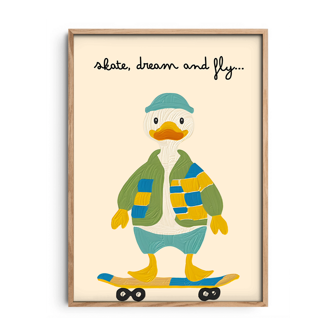 Skater Duck — Premium Framed Wall Art by Art Edges
