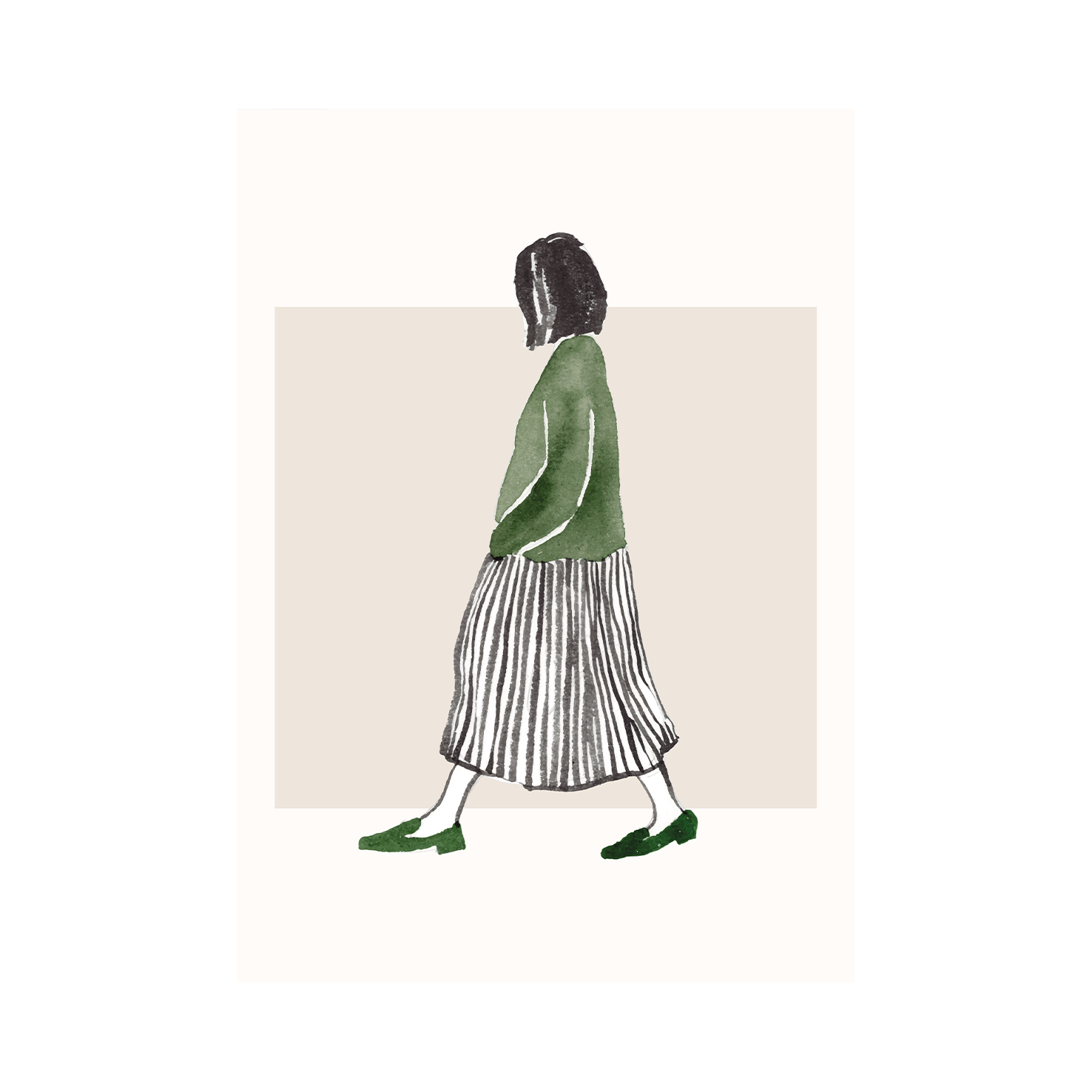 The Green Sweater Girl — Premium Framed Wall Art by Art Edges