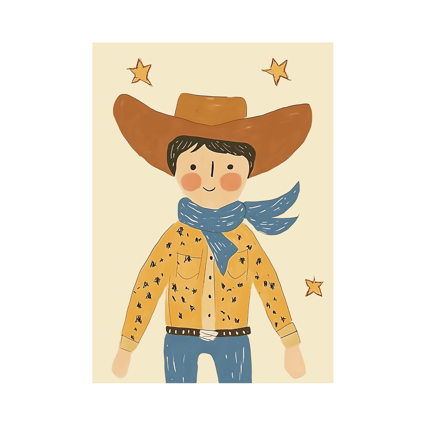 Little Cowboy Star — Premium Framed Wall Art by Art Edges