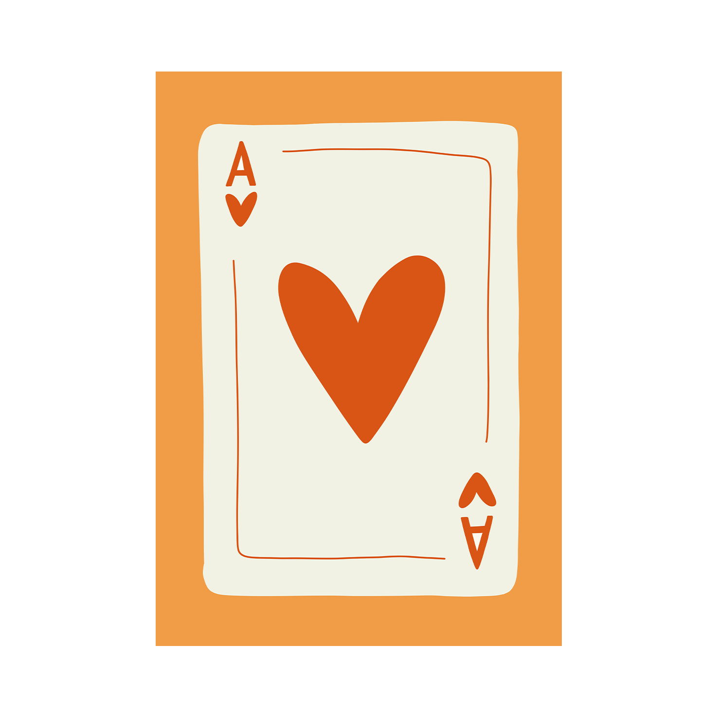 Orange Love Card — Premium Framed Wall Art by Art Edges