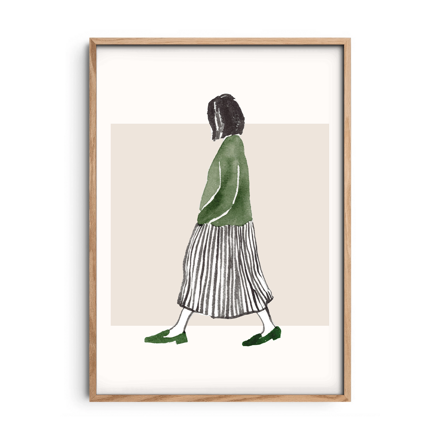 The Green Sweater Girl — Premium Framed Wall Art by Art Edges