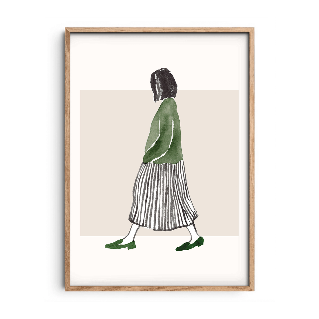 The Green Sweater Girl — Premium Framed Wall Art by Art Edges