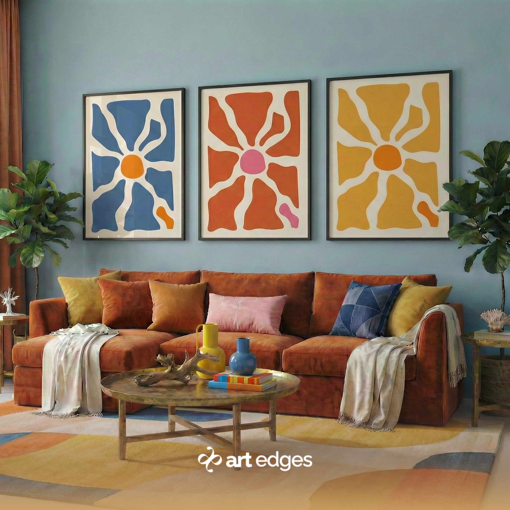 Matisse Style Flower Market & Sunburst — Premium Framed Wall Art by Art Edges