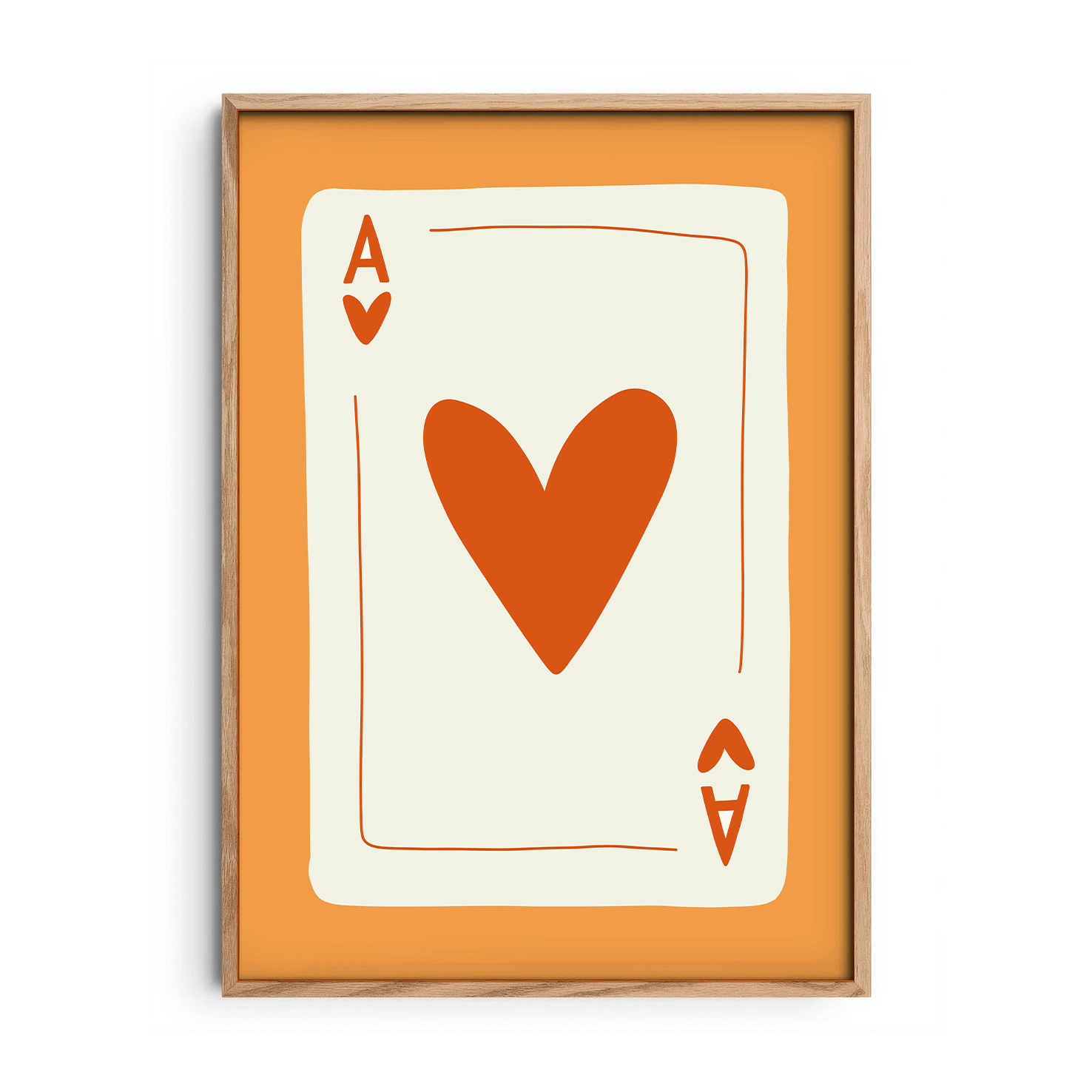 Orange Love Card — Premium Framed Wall Art by Art Edges
