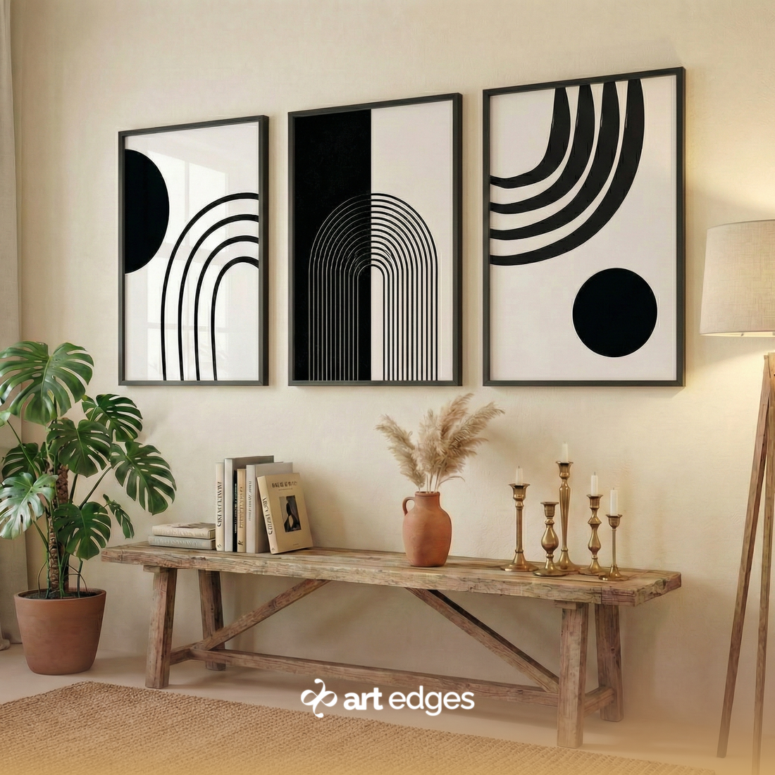 Monochrome Abstract — Premium Framed Wall Art by Art Edges