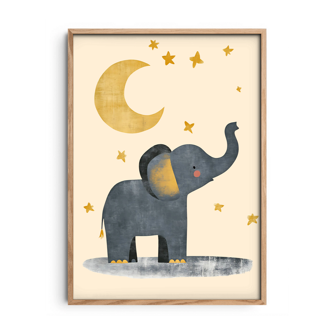 Dreamy Elephant Moon & Stars — Premium Framed Wall Art by Art Edges