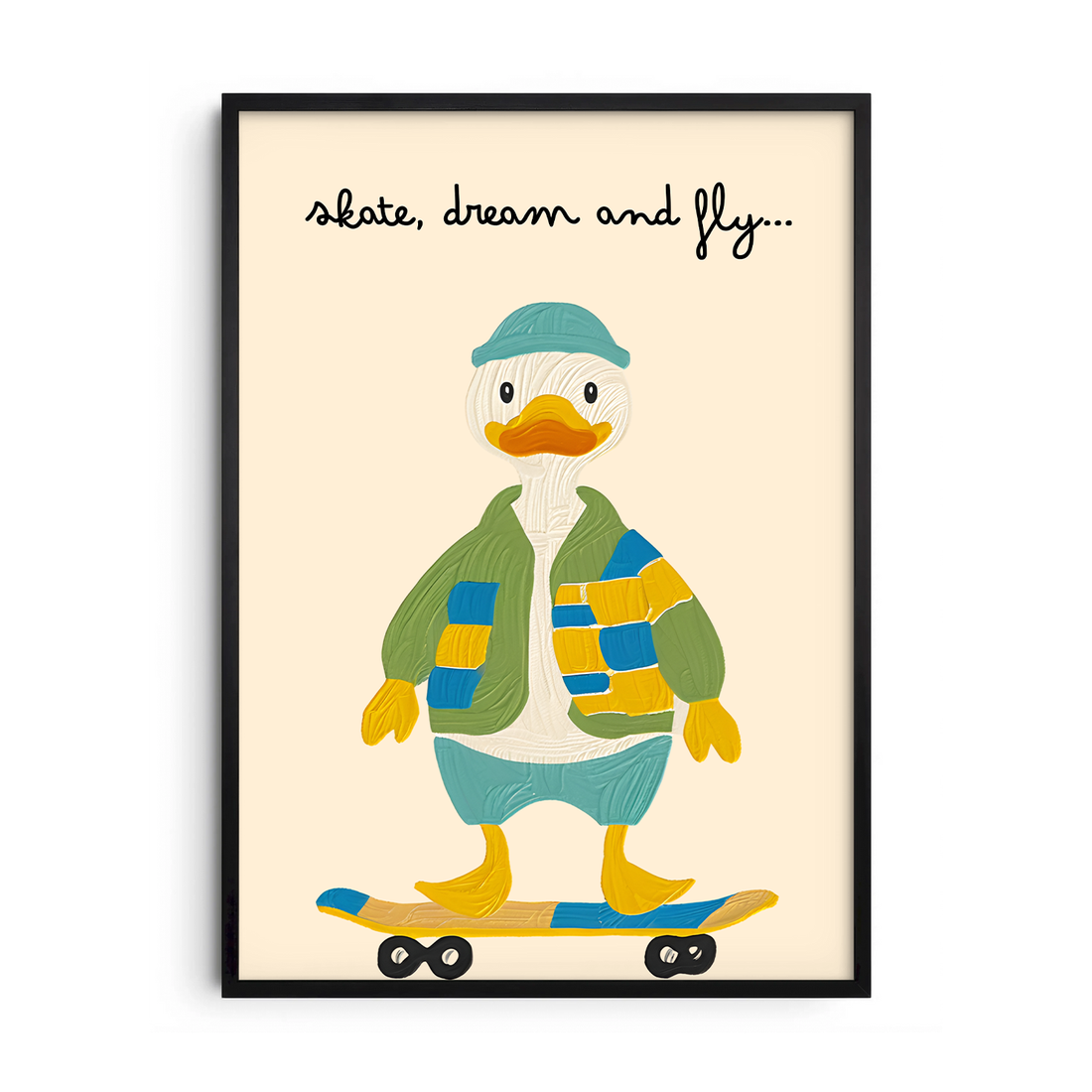 Skater Duck — Premium Framed Wall Art by Art Edges