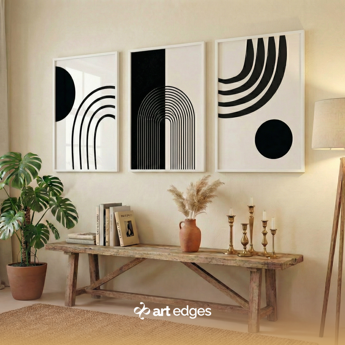 Monochrome Abstract — Premium Framed Wall Art by Art Edges