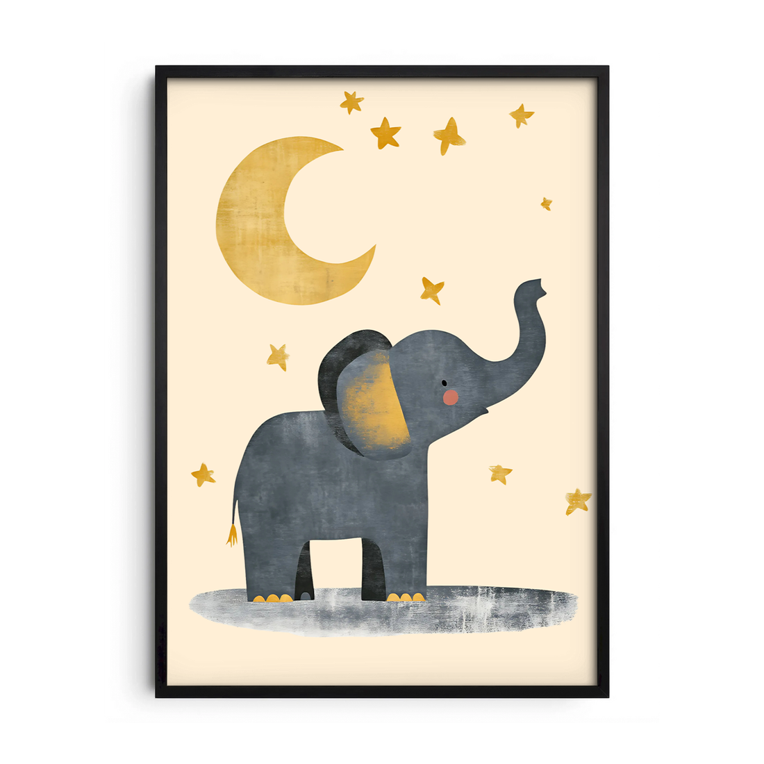 Dreamy Elephant Moon & Stars — Premium Framed Wall Art by Art Edges
