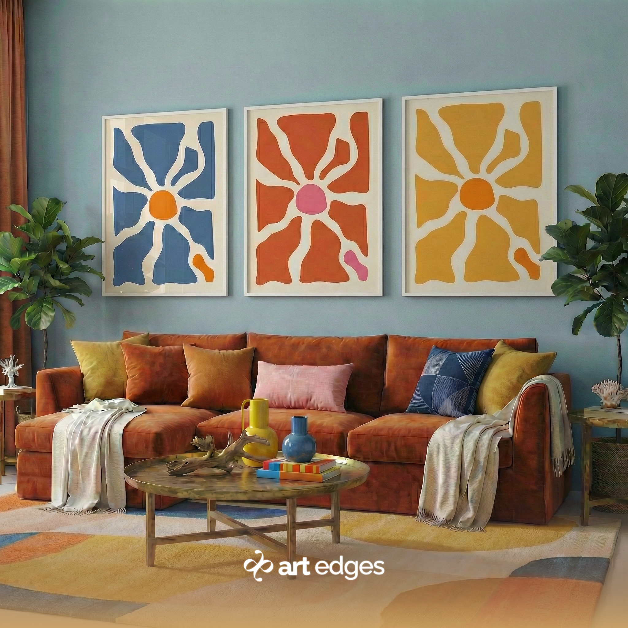 Matisse Style Flower Market & Sunburst — Premium Framed Wall Art by Art Edges
