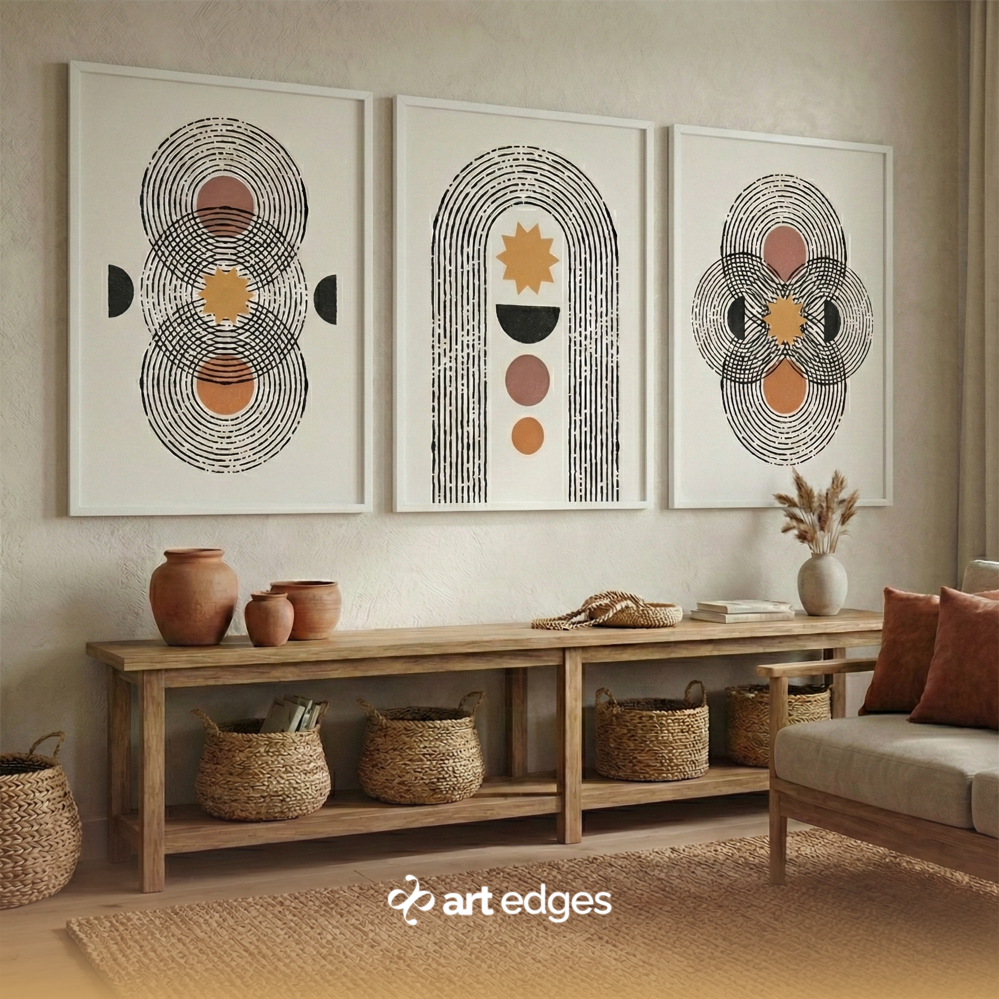 Celestial Earth Trio — Premium Framed Wall Art by Art Edges