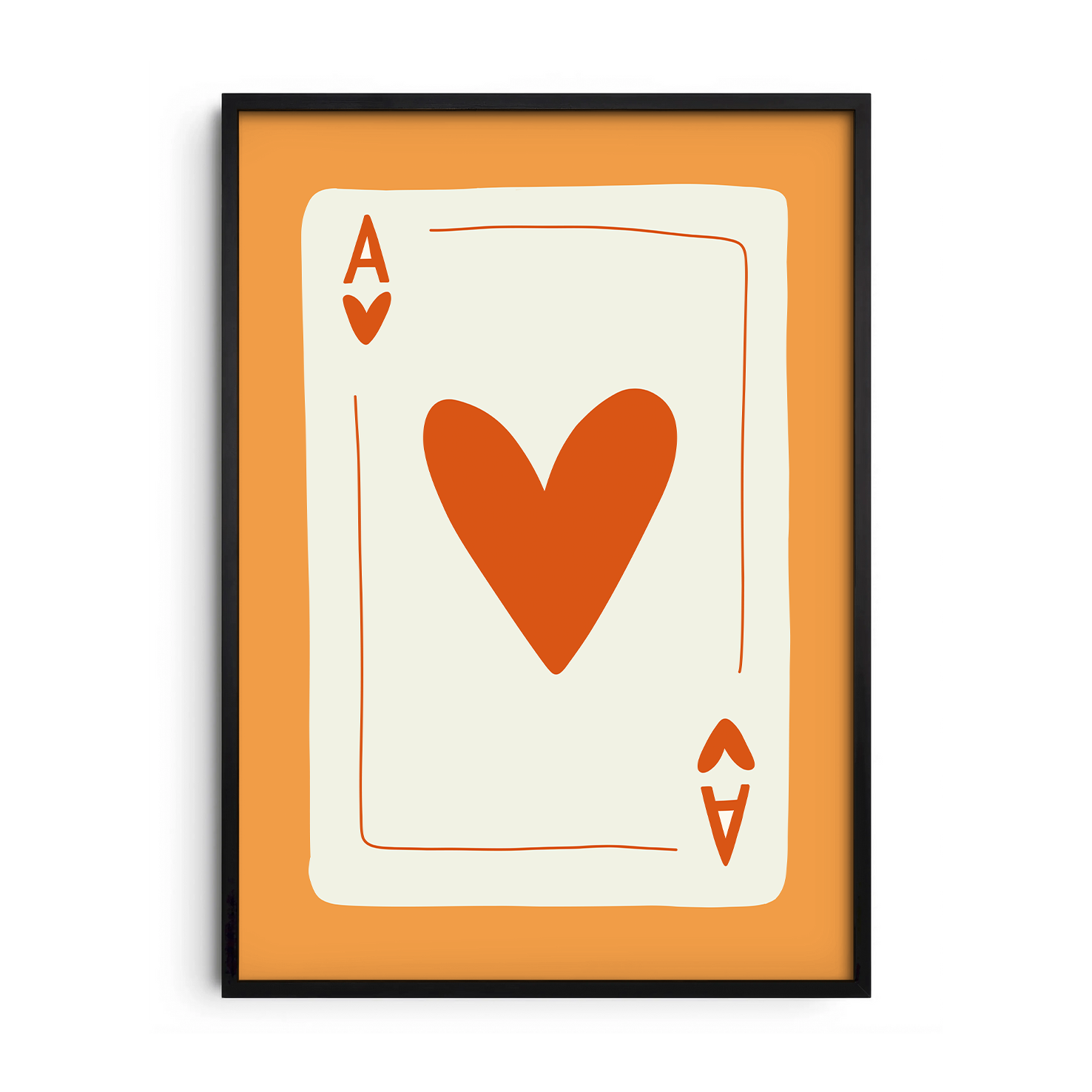 Orange Love Card — Premium Framed Wall Art by Art Edges