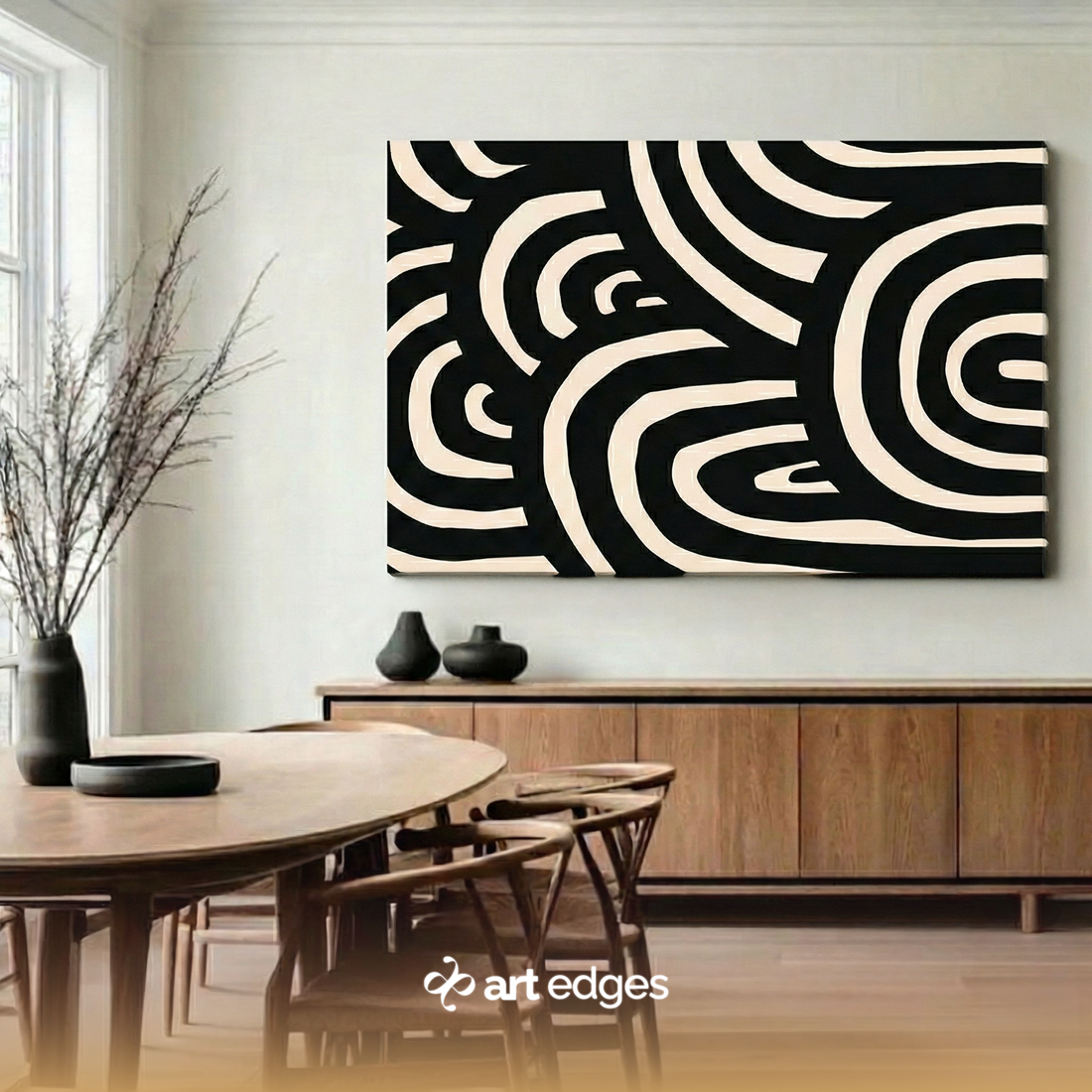 Modern Minimalist Abstract Curves — Premium Framed Wall Art by Art Edges