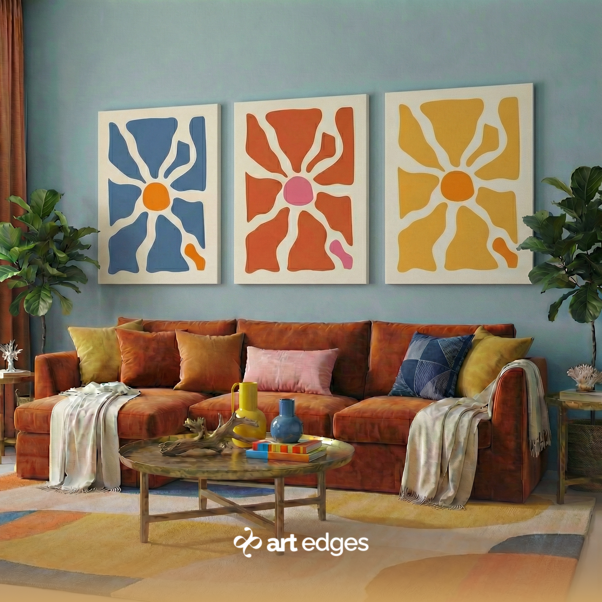 Matisse Style Flower Market & Sunburst — Premium Framed Wall Art by Art Edges