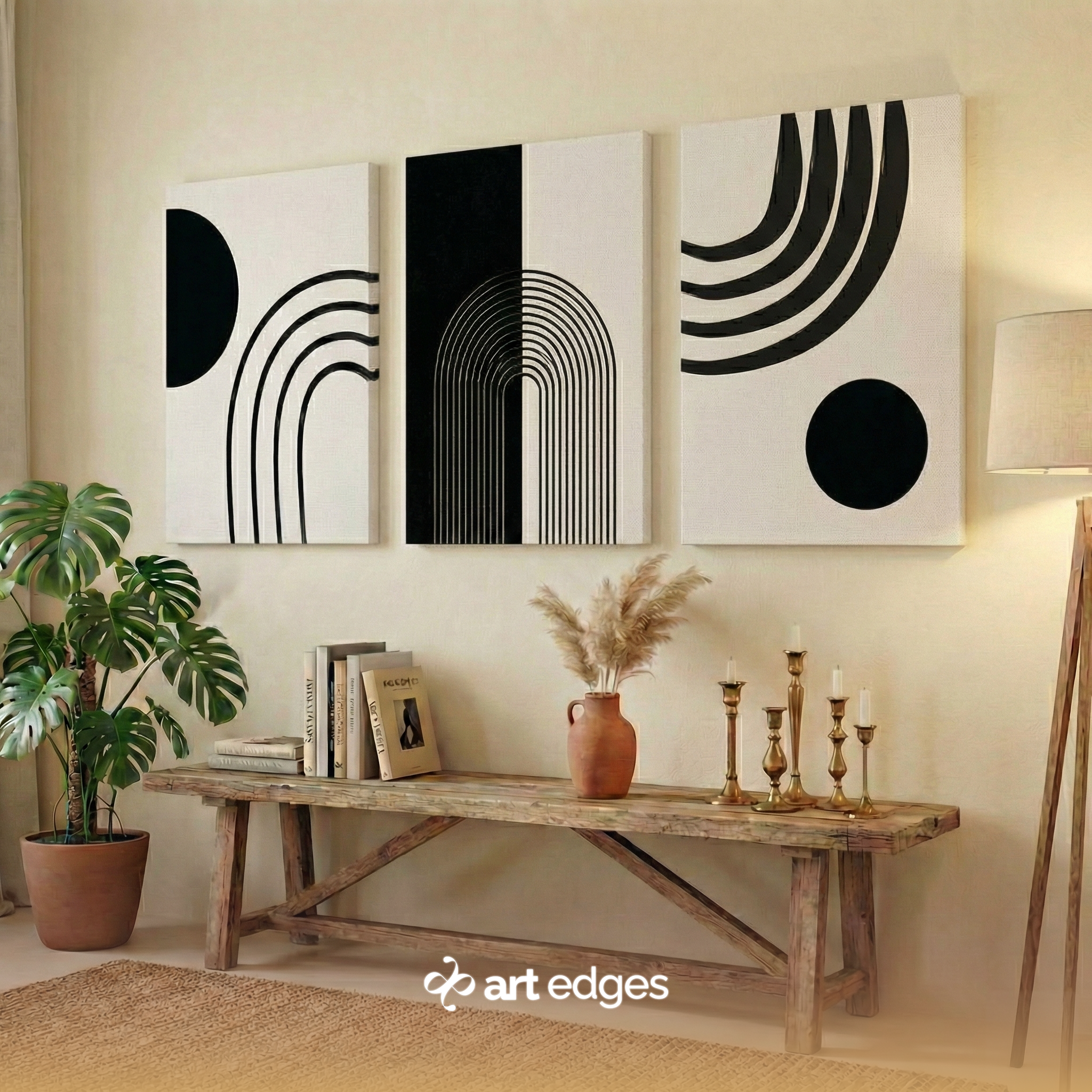Monochrome Abstract — Premium Framed Wall Art by Art Edges