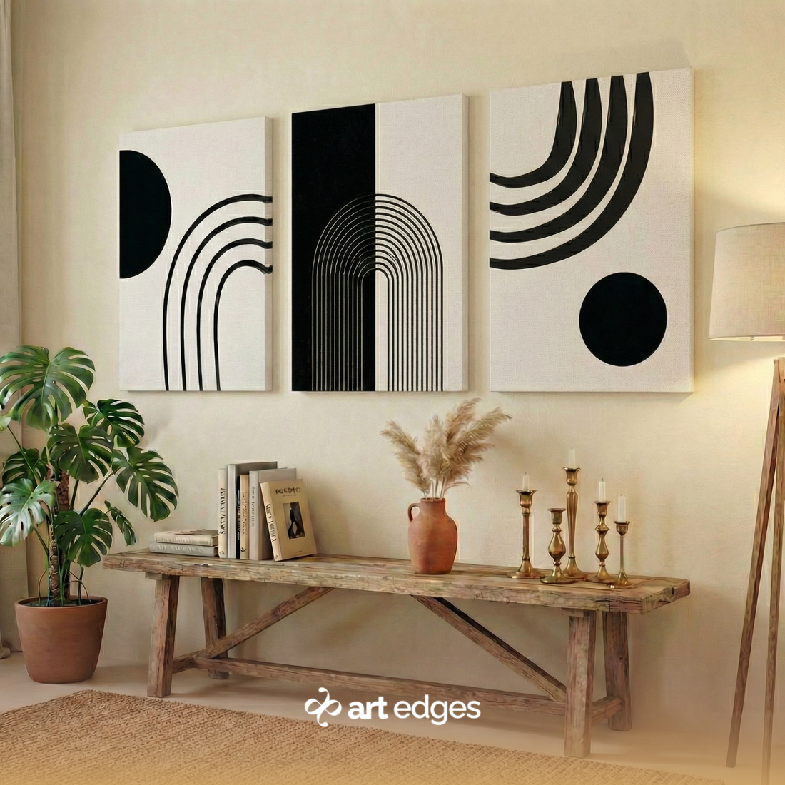 Monochrome Abstract — Premium Framed Wall Art by Art Edges