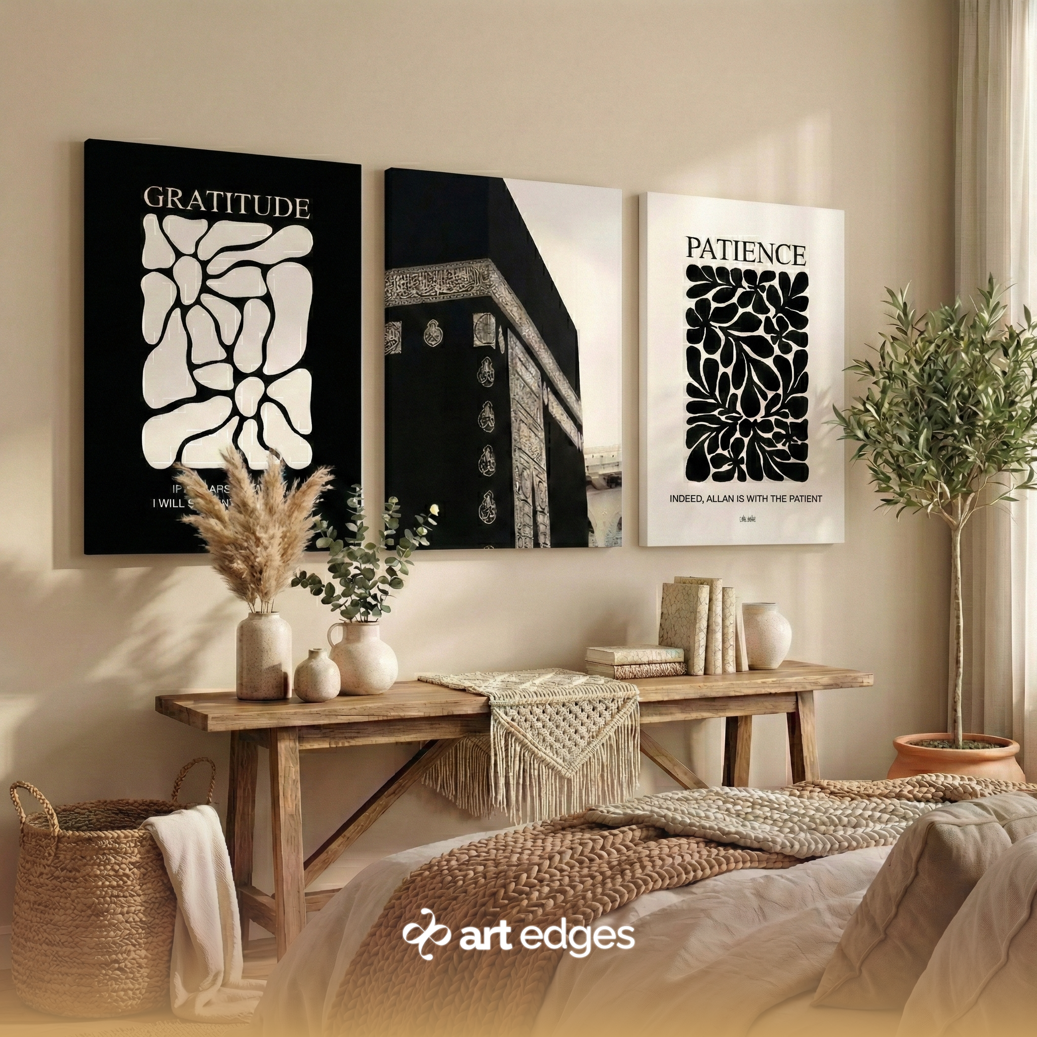 Gratitude, Patience & Kaaba — Premium Framed Wall Art by Art Edges
