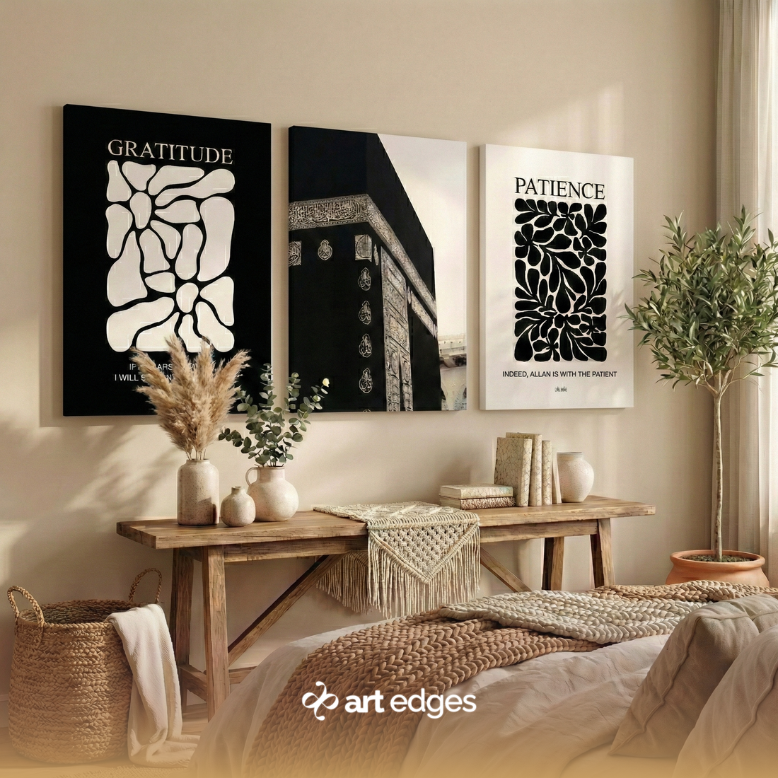 Gratitude, Patience & Kaaba — Premium Framed Wall Art by Art Edges