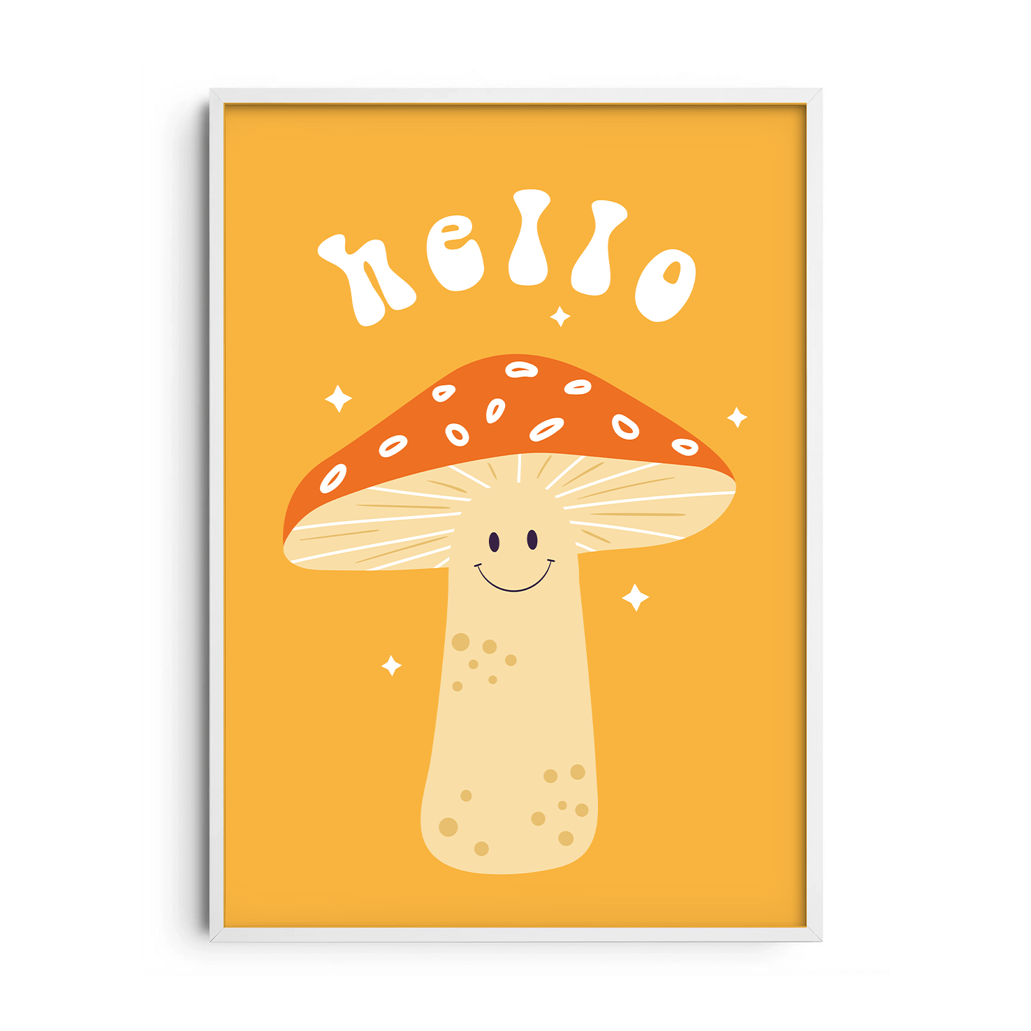 Cute Smiley Mushroom — Premium Framed Wall Art by Art Edges