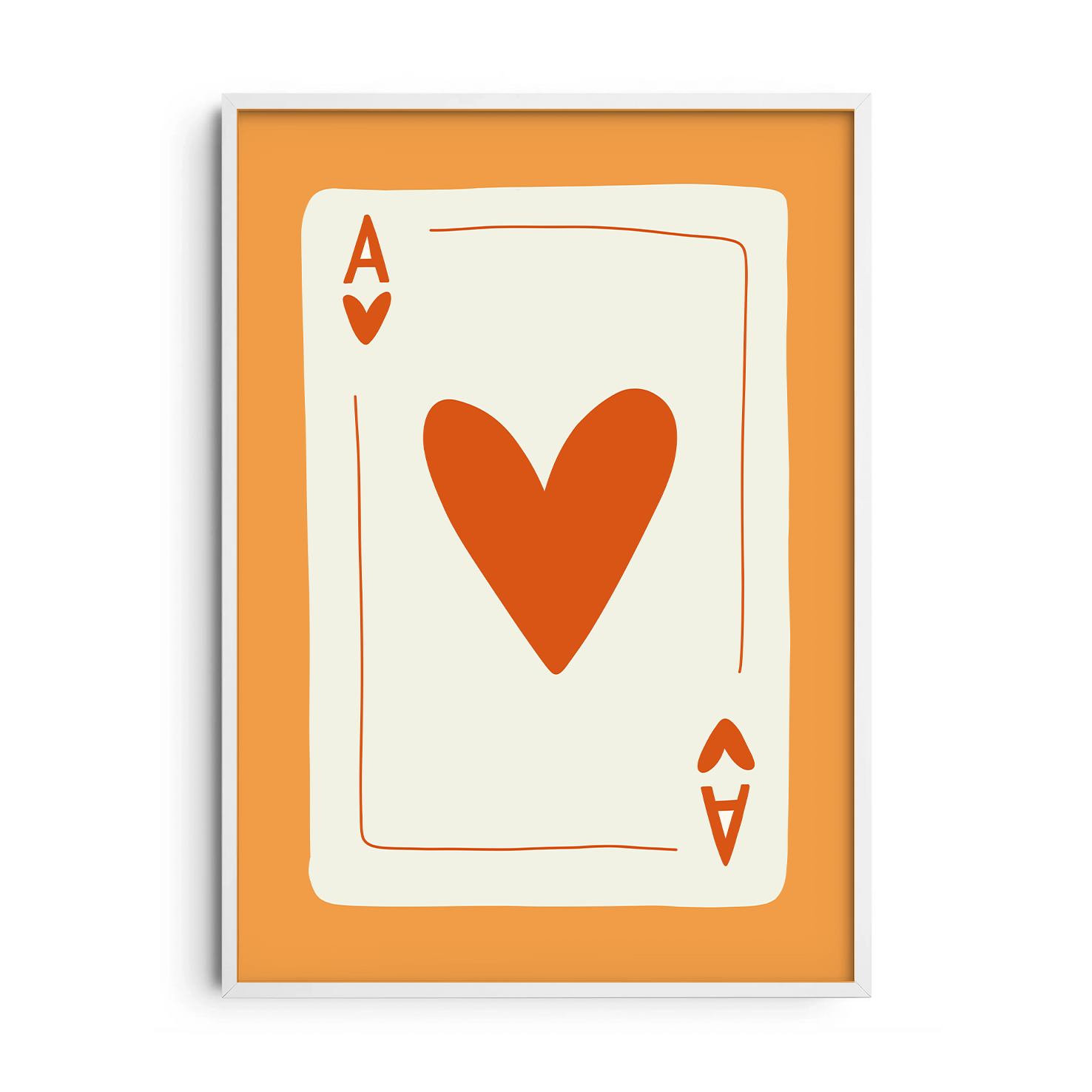 Orange Love Card — Premium Framed Wall Art by Art Edges