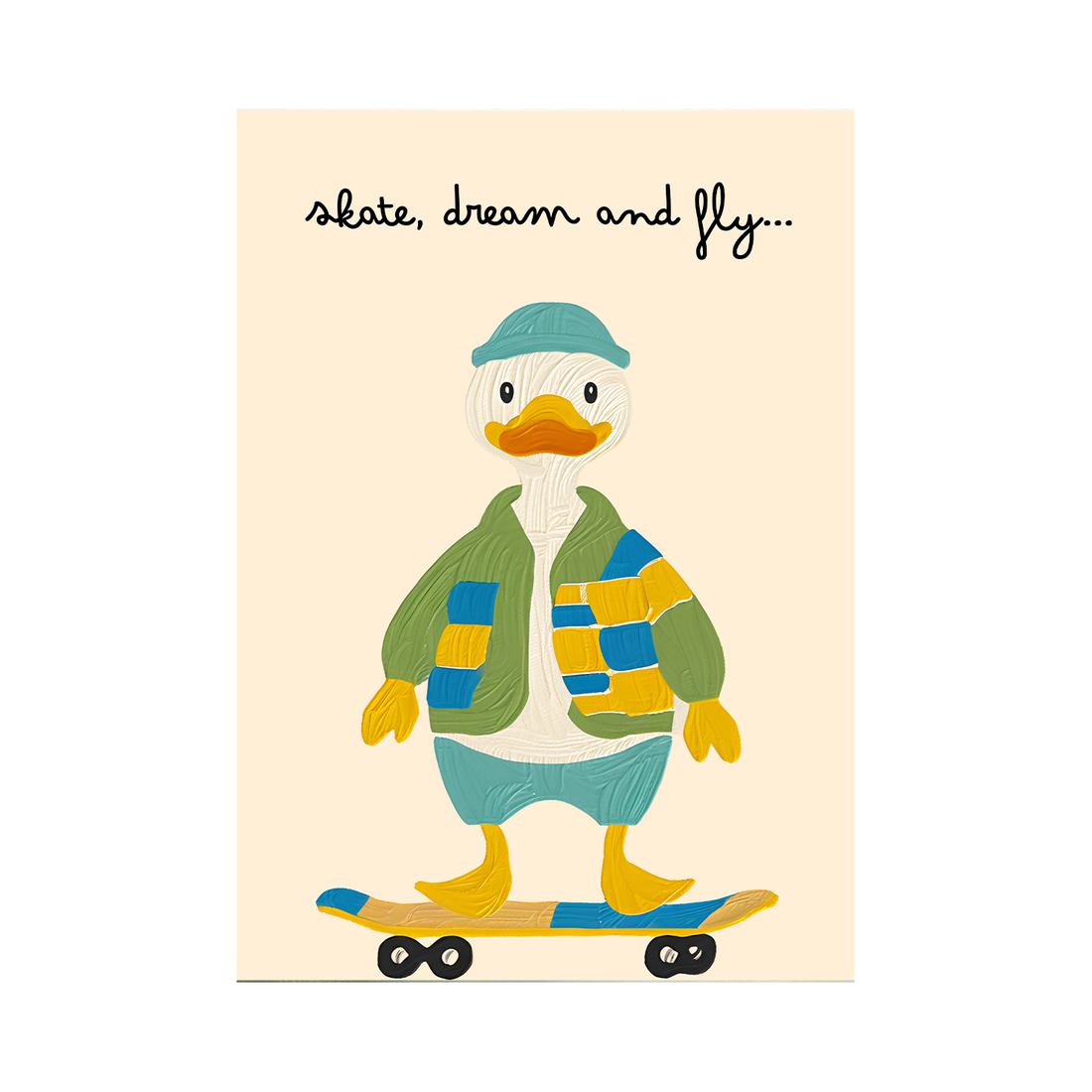Skater Duck — Premium Framed Wall Art by Art Edges