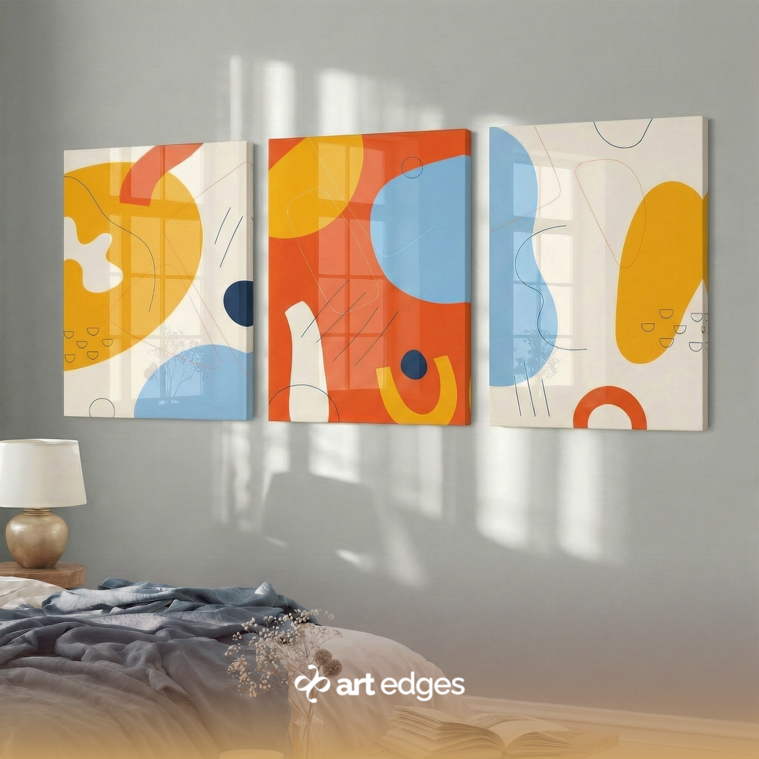 Modern Primary Colors & Fluid Forms — Premium Framed Wall Art by Art Edges