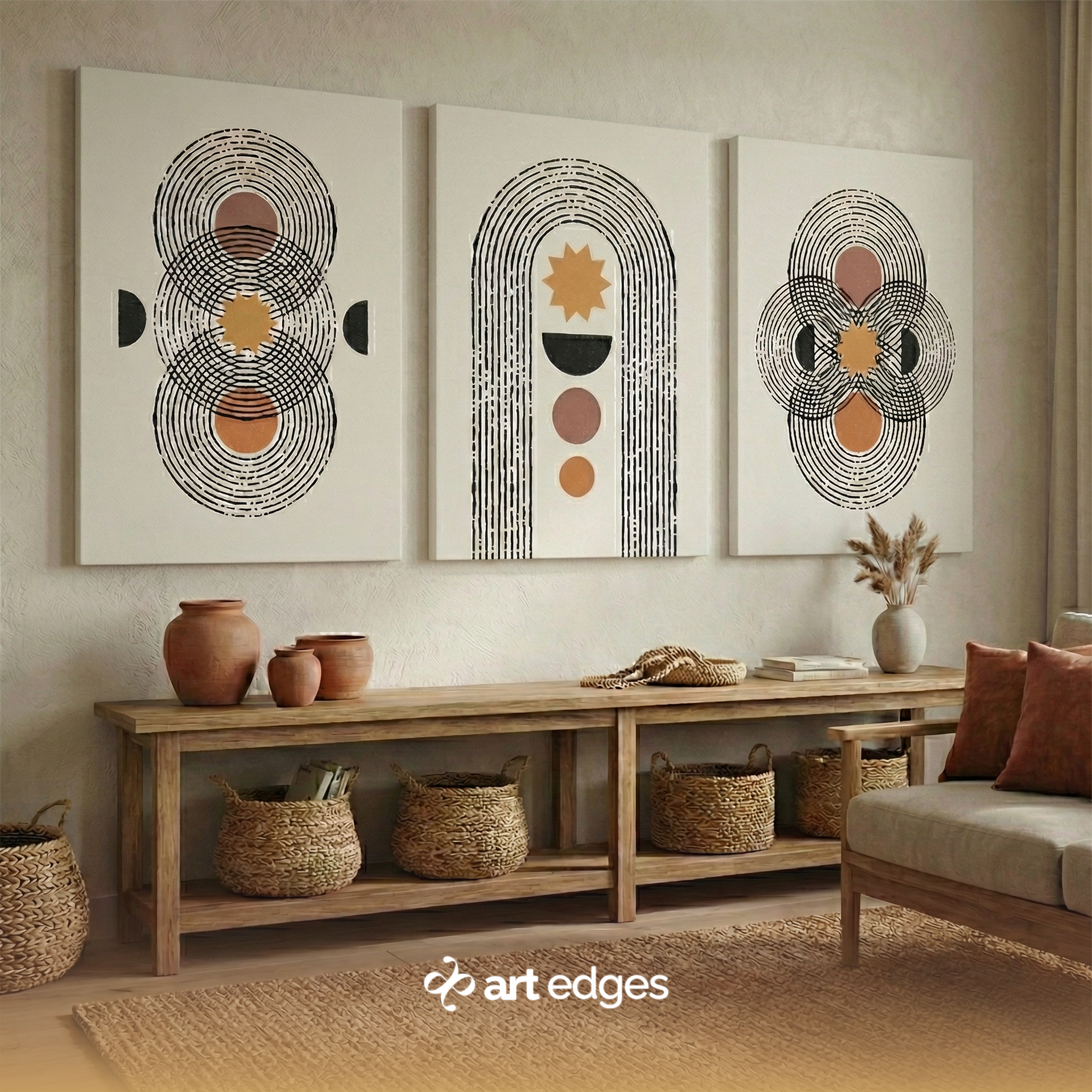 Celestial Earth Trio — Premium Framed Wall Art by Art Edges