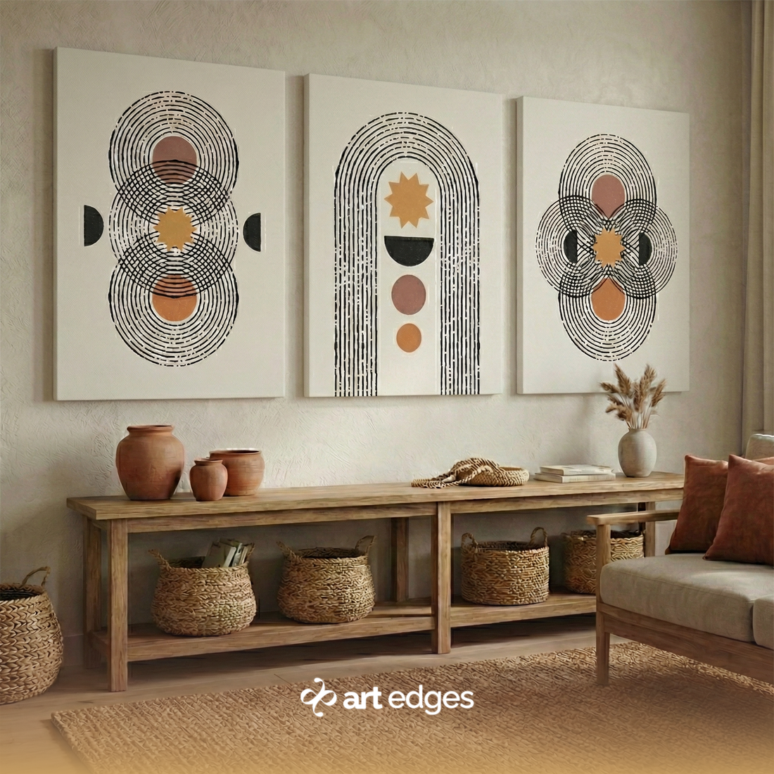 Celestial Earth Trio — Premium Framed Wall Art by Art Edges