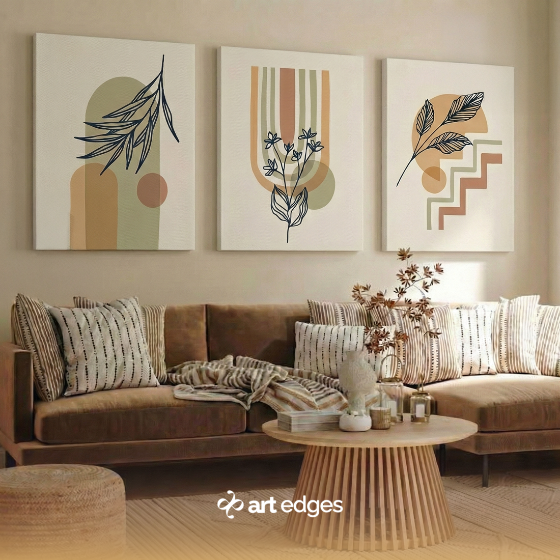 Earthy Neutrals & Soft Geometry — Premium Framed Wall Art by Art Edges