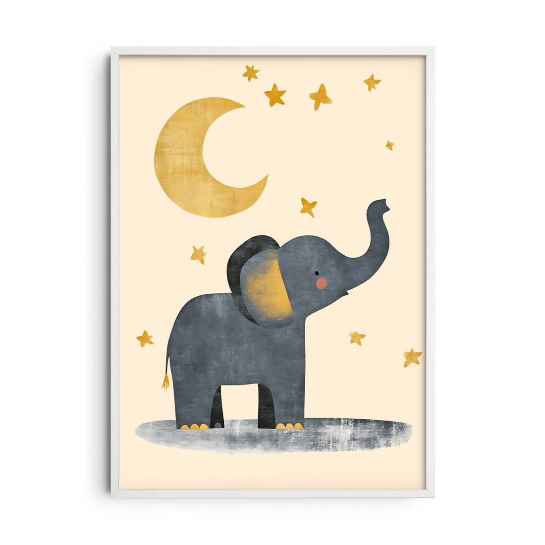Dreamy Elephant Moon & Stars — Premium Framed Wall Art by Art Edges