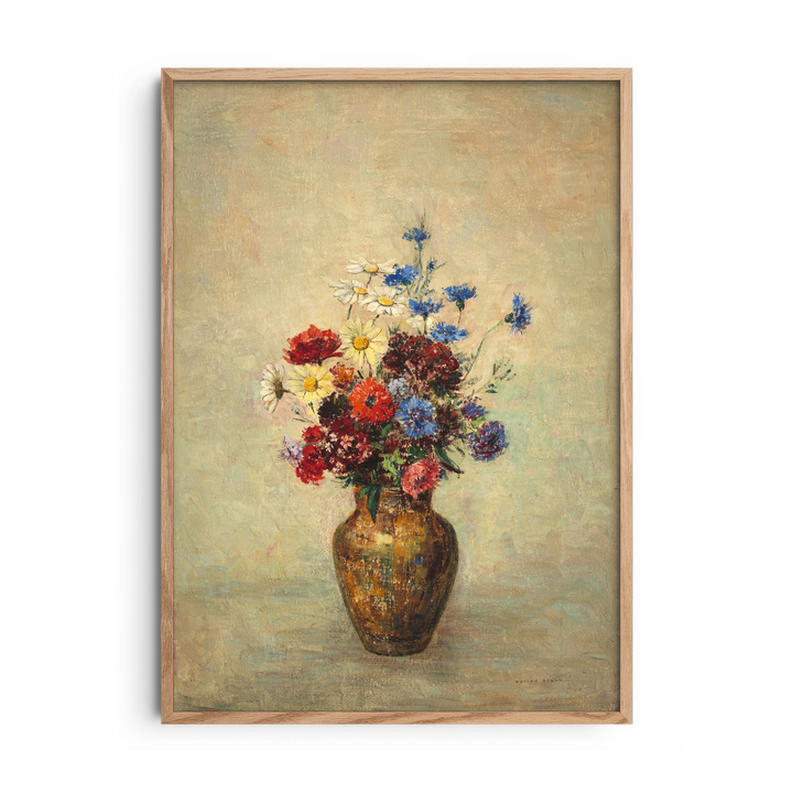 Flowers in a Vintage Vase — Premium Framed Wall Art by Art Edges