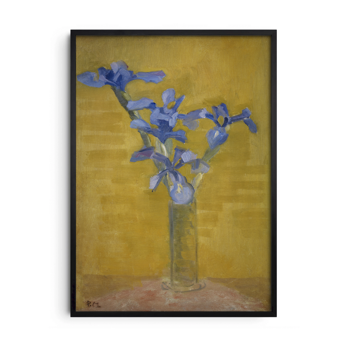 Blue Irises in a Vase — Premium Framed Wall Art by Art Edges