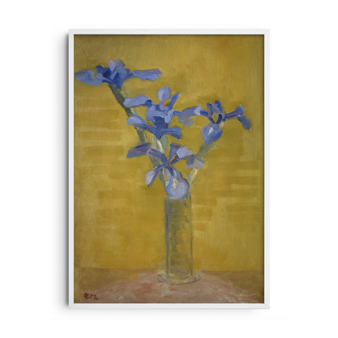 Blue Irises in a Vase — Premium Framed Wall Art by Art Edges