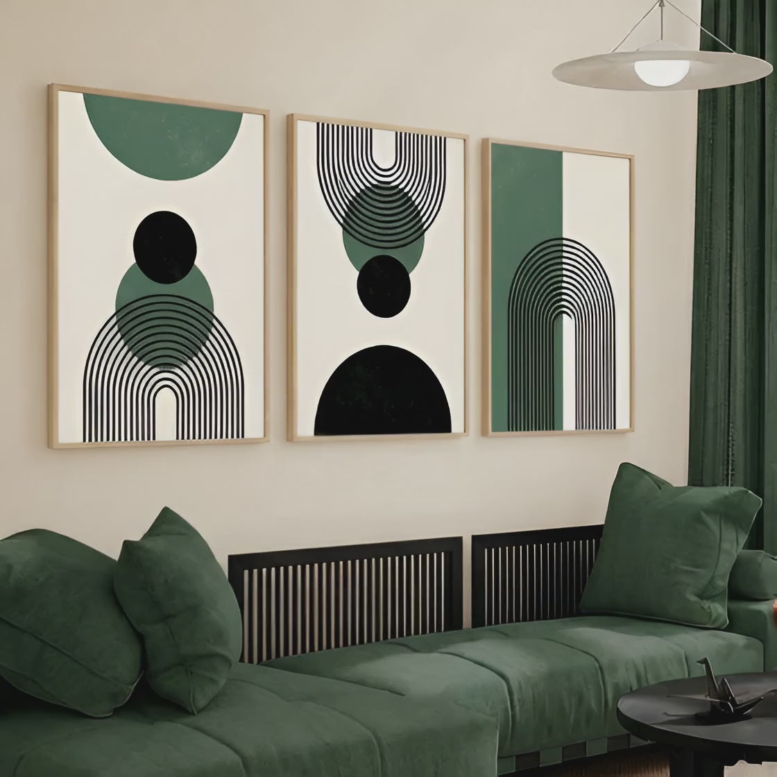 Green & Black Geometric Arches